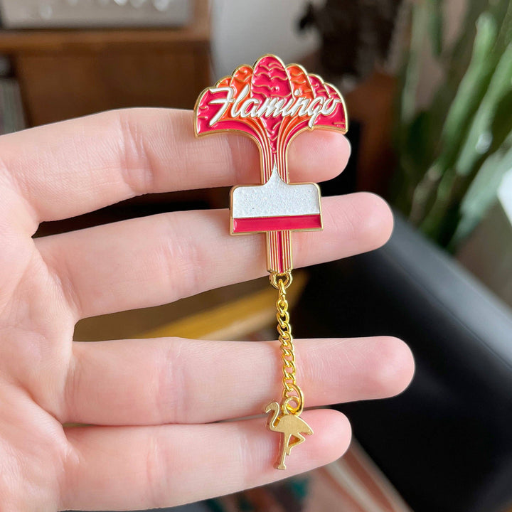 Vintage Flamingo Sign Pin