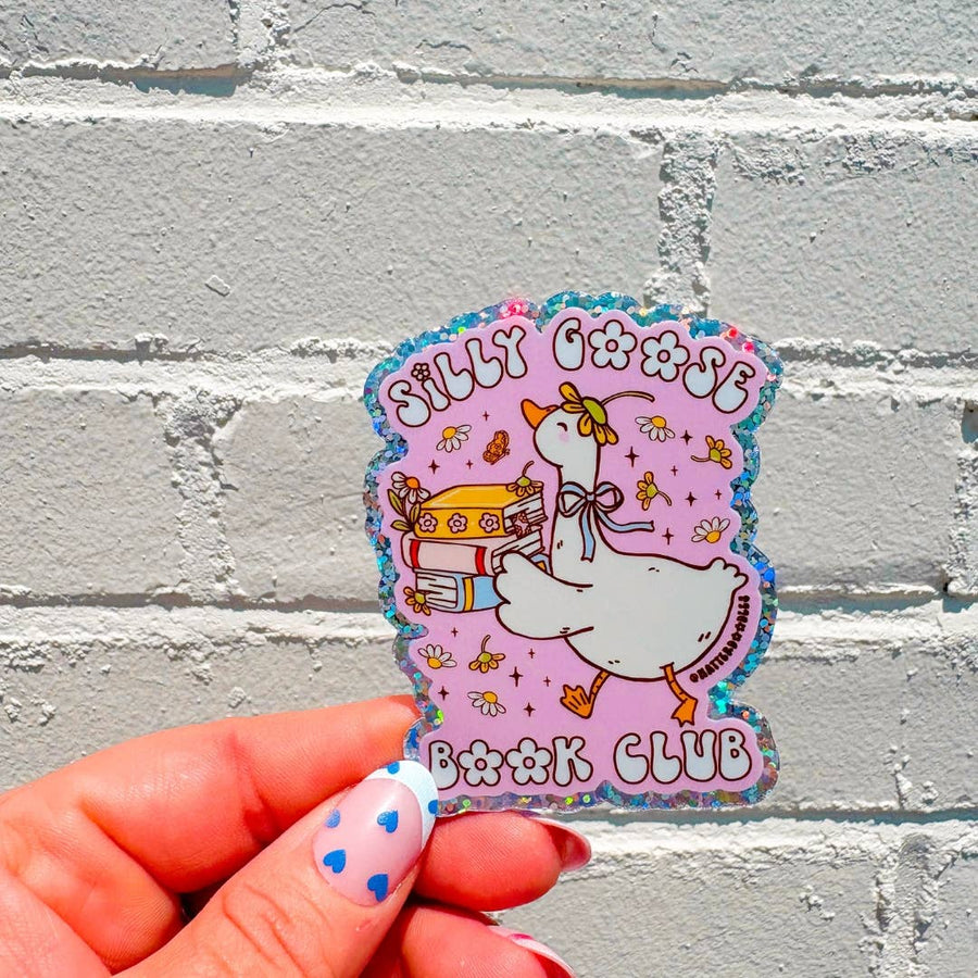 Silly Goose Book Club Glitter Sticker