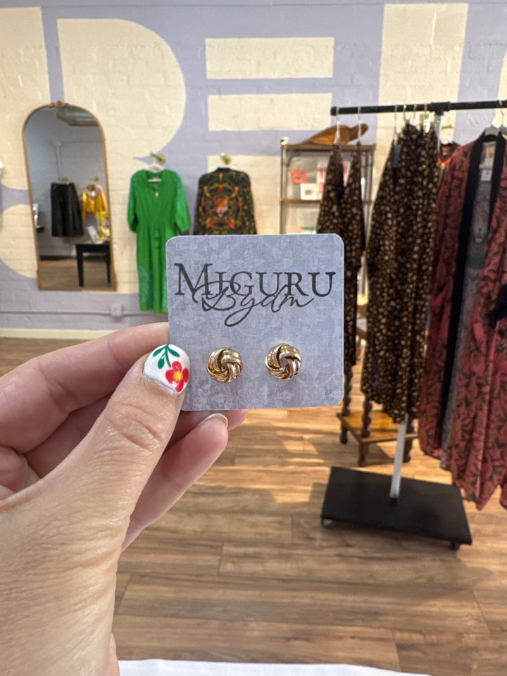 Miguru Bydm Gold & Silver Stud Earrings