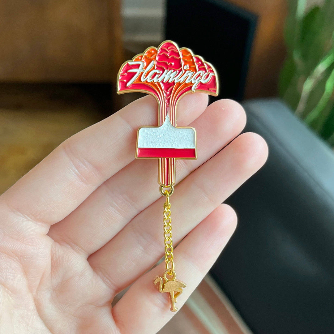 Vintage Flamingo Sign Pin