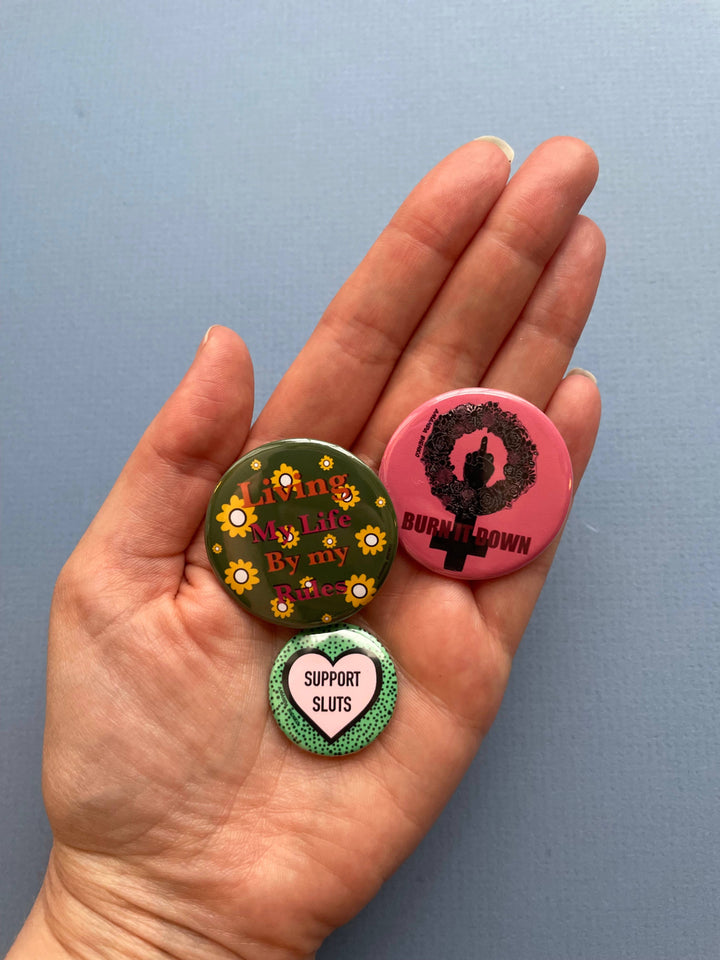 Feminist Slut Love Heart Pin