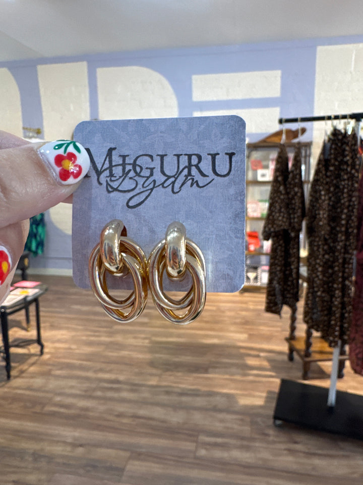Miguru Bydm Gold & Silver Hoops Earrings