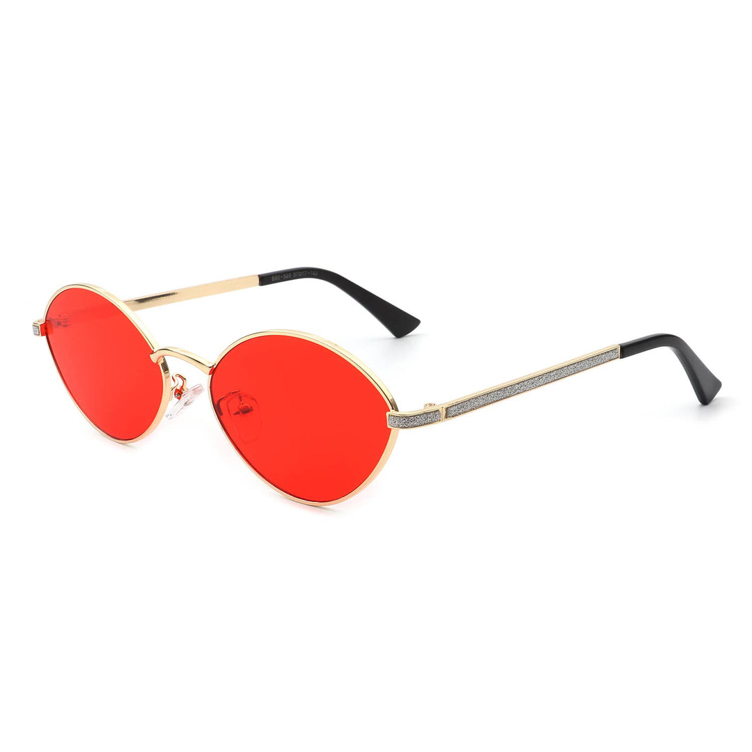 Oval Retro Glitter Sunglasses