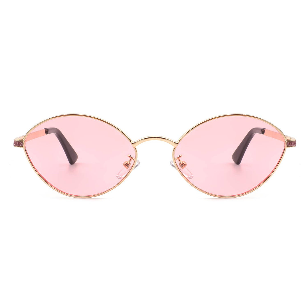 Oval Retro Glitter Sunglasses