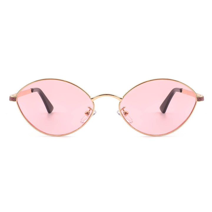 Oval Retro Glitter Sunglasses