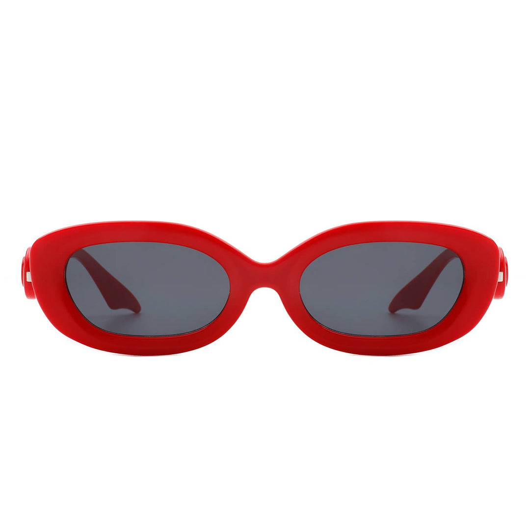 Oval Chic Fashion Sunglasses - Red