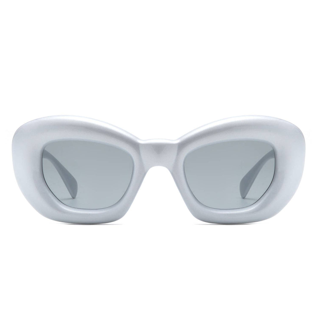 Thick Cat Eye Sunglasses - Silver