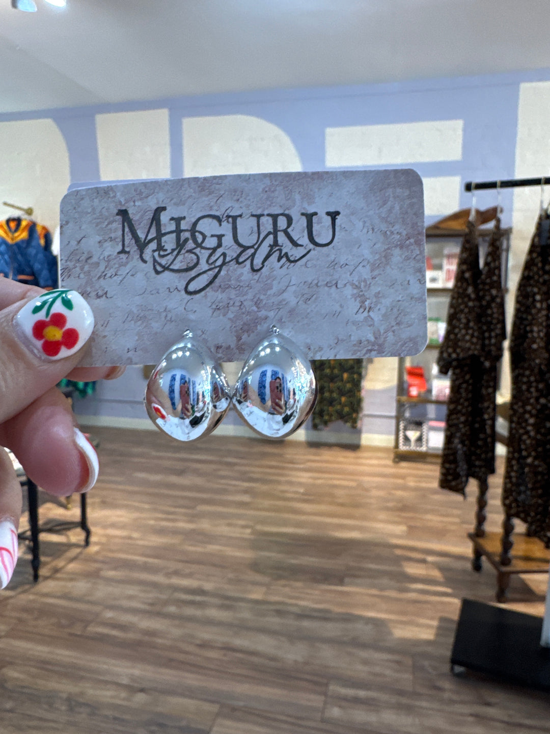 Miguru Bydm Gold & Silver Hoops Earrings