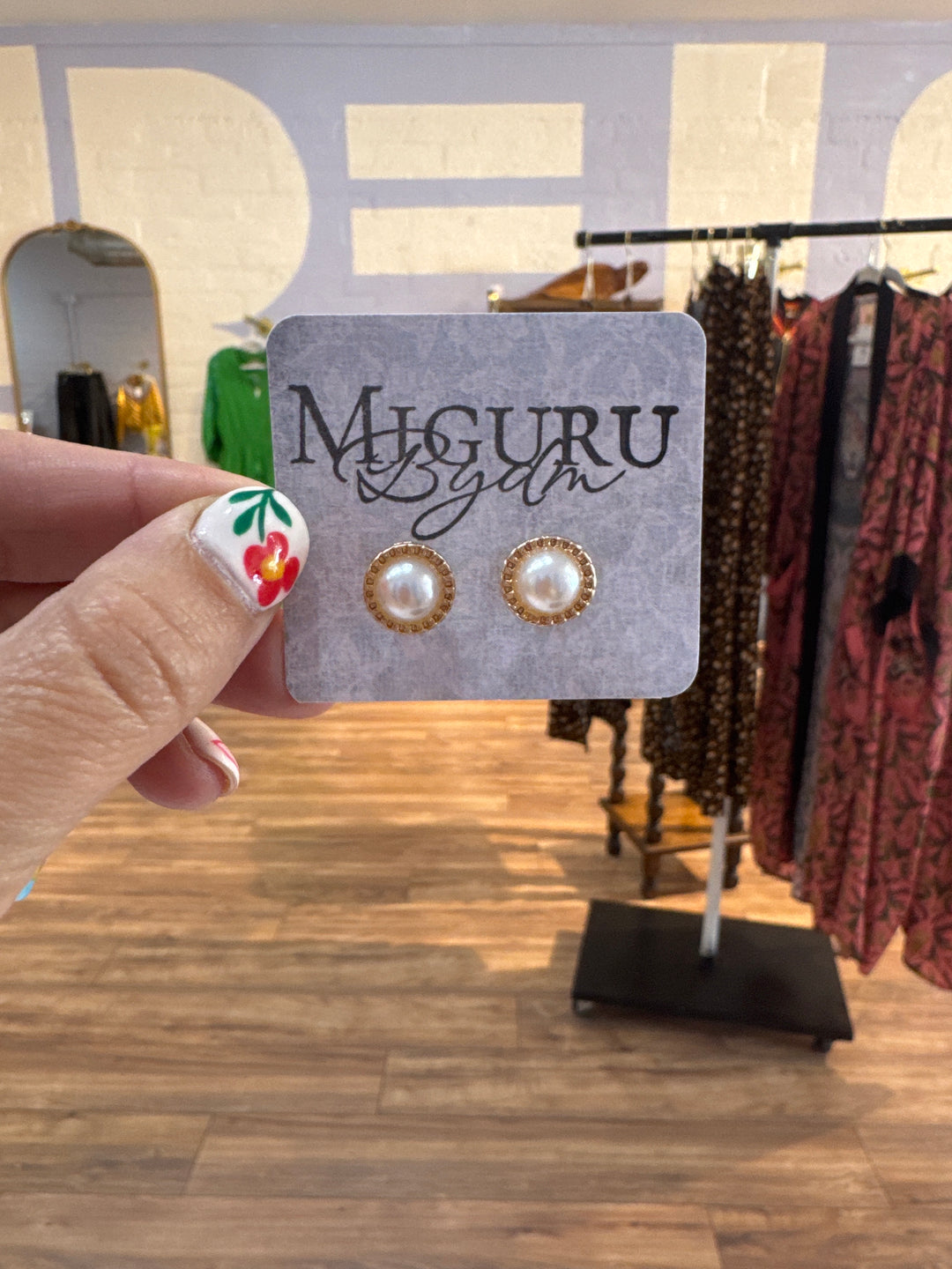 Miguru Bydm Gold & Silver Stud Earrings