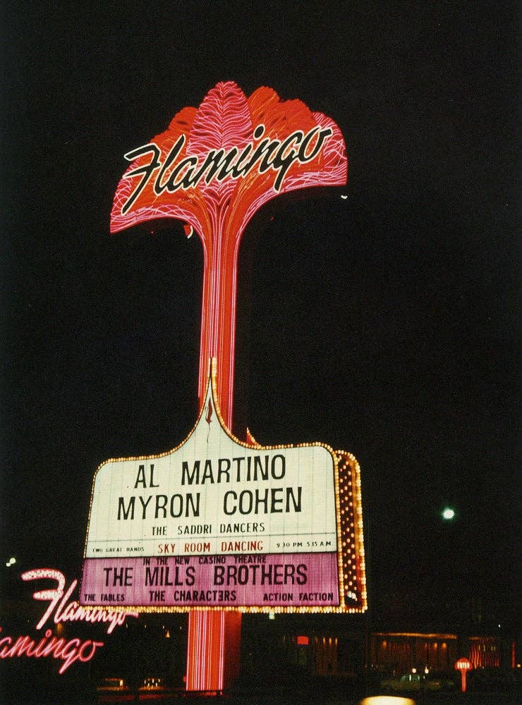 Vintage Flamingo Sign Pin