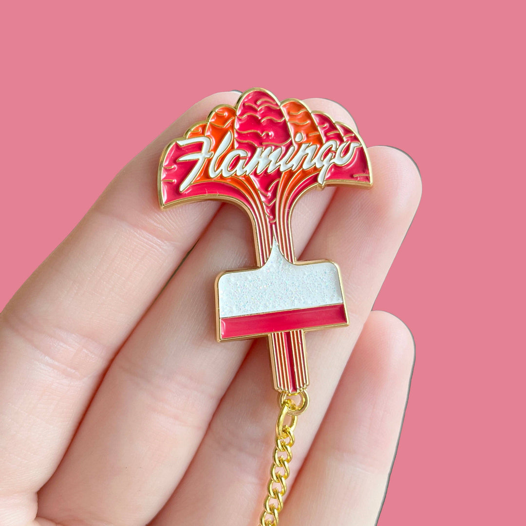 Vintage Flamingo Sign Pin
