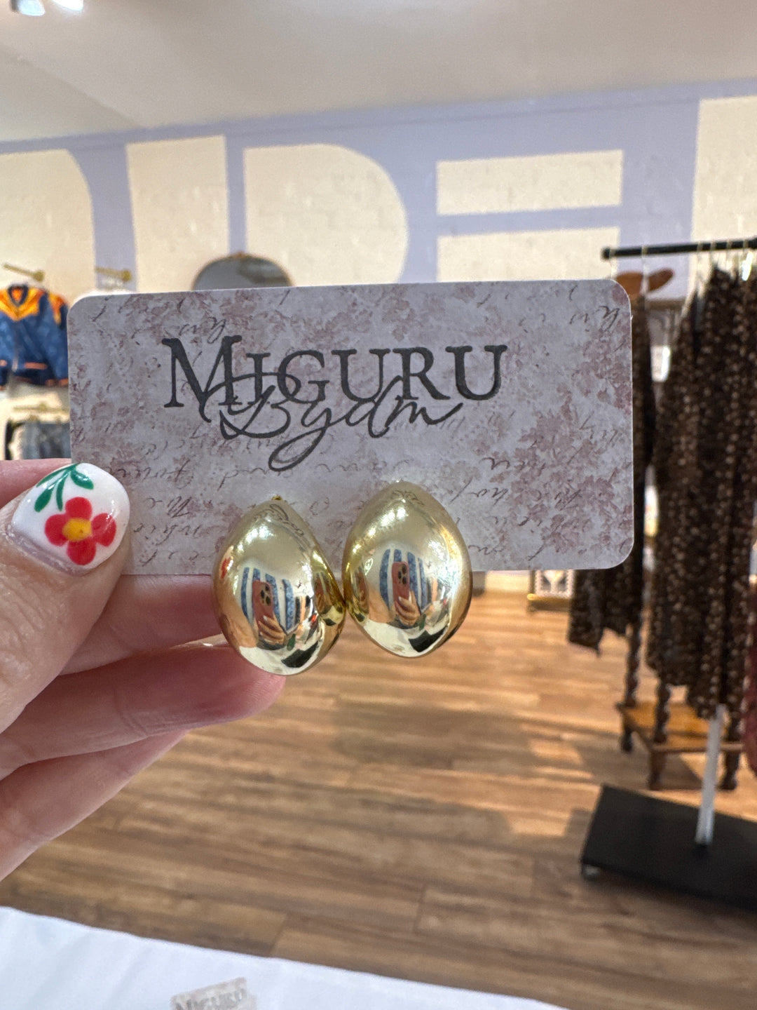 Miguru Bydm Gold & Silver Hoops Earrings