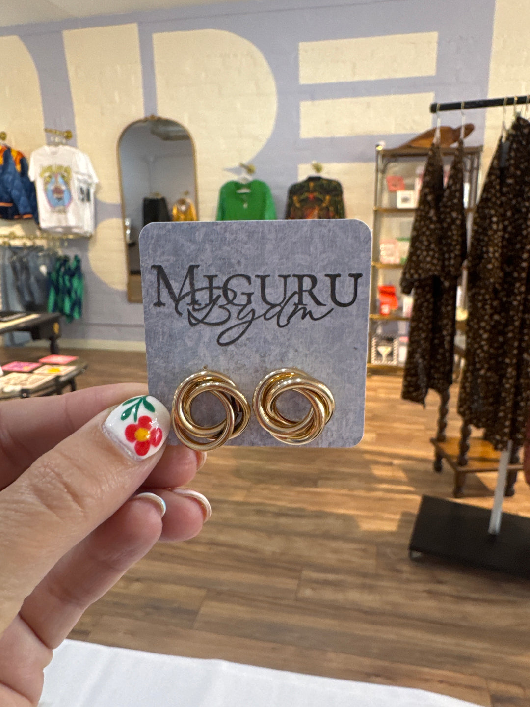 Miguru Bydm Gold & Silver Stud Earrings