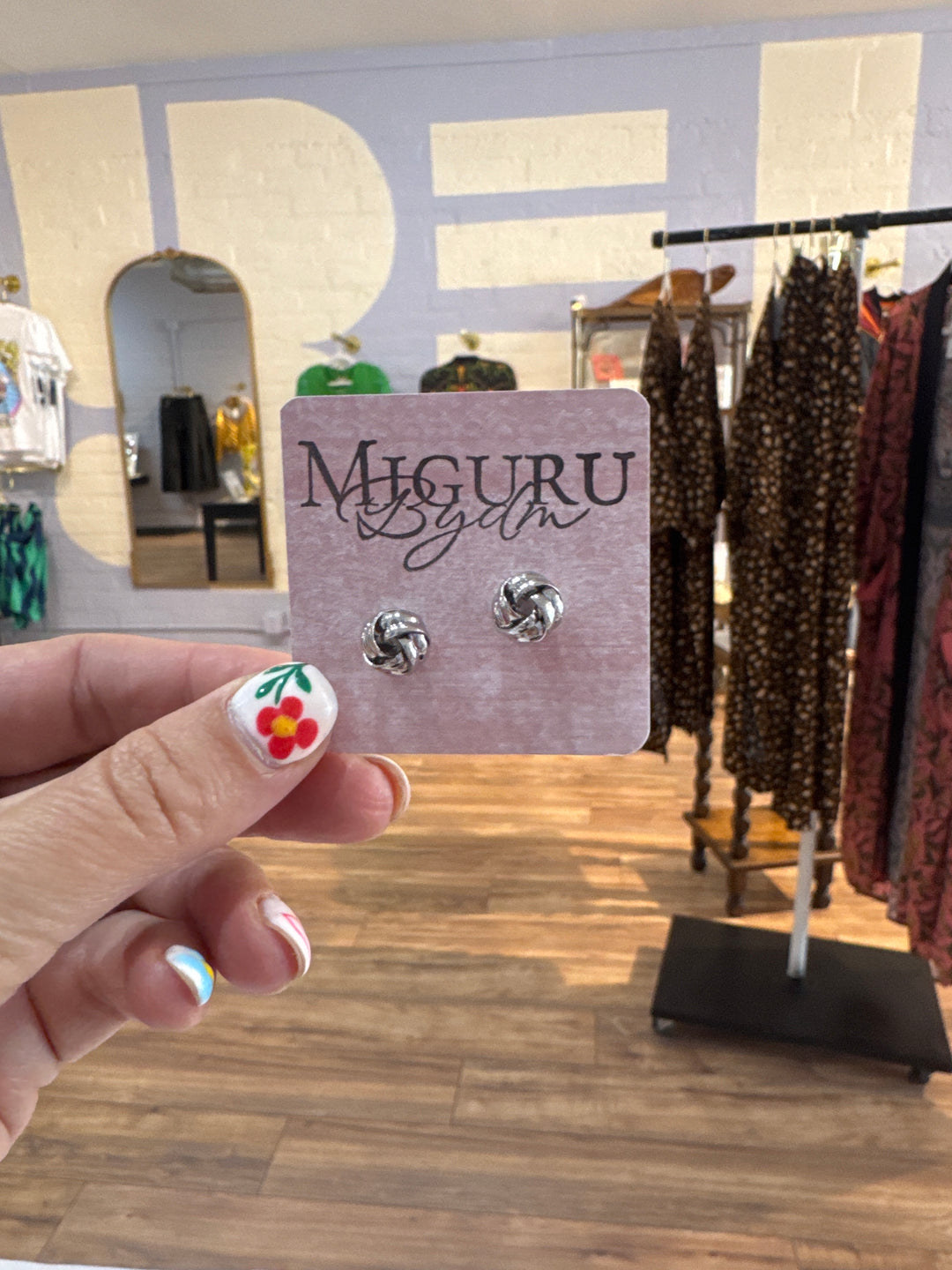 Miguru Bydm Gold & Silver Stud Earrings