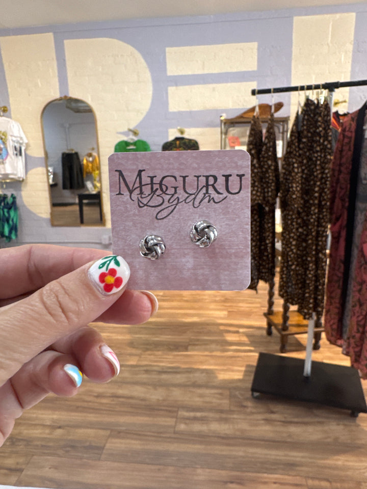 Miguru Bydm Gold & Silver Stud Earrings