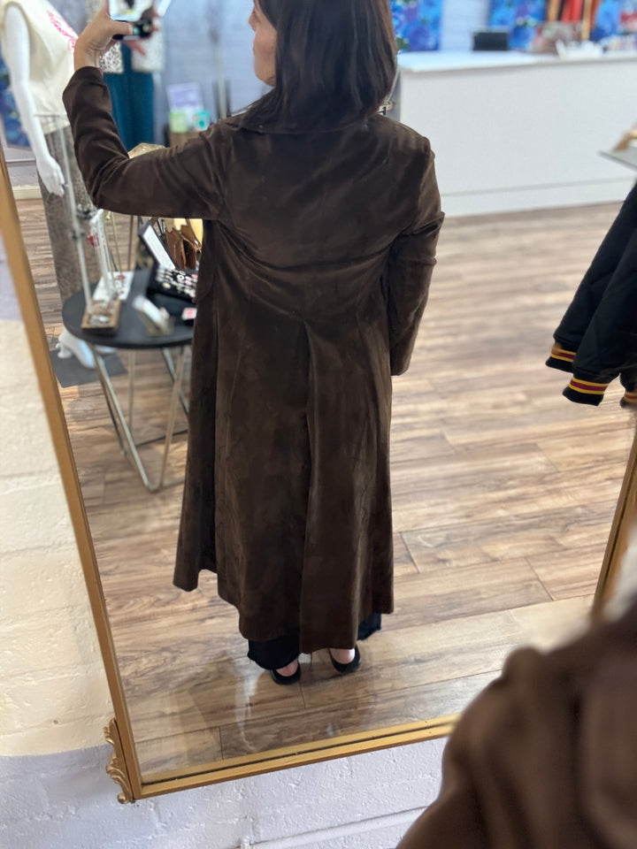 1970s Vintage Suede Trench Coat – Chocolate Brown