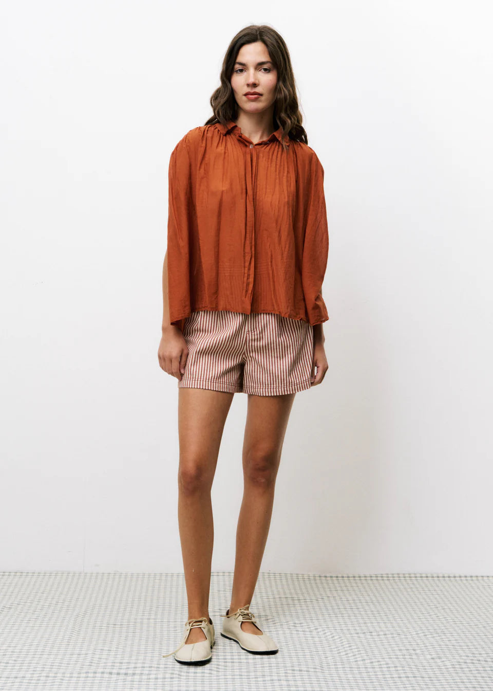Striped Belted Shorts