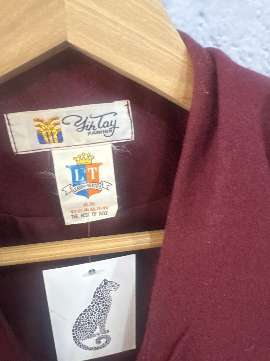 Vintage Yih Tay Wool Coat – Burgundy Classic