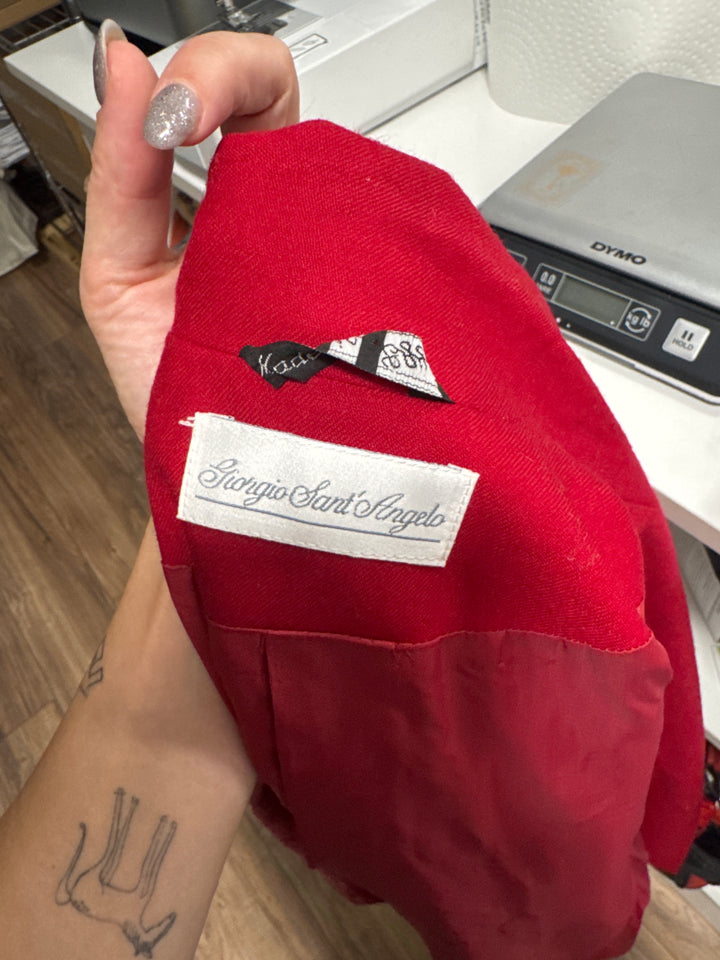 Giorgio Sant’Angelo Blazer – Red Wool 1980s Designer Classic