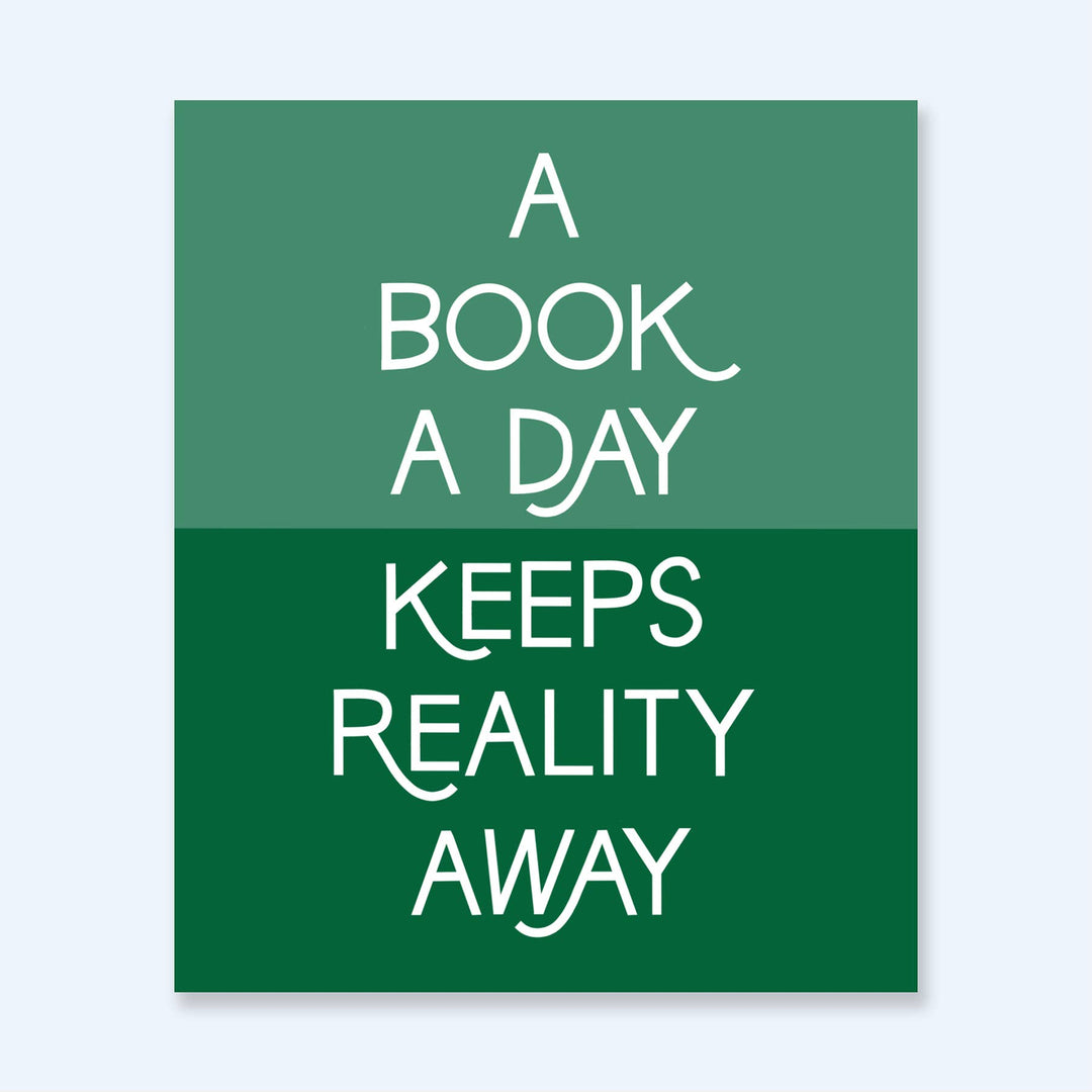 Reality Away Sticker | Funny Book Gifts, Bookish Quotes
