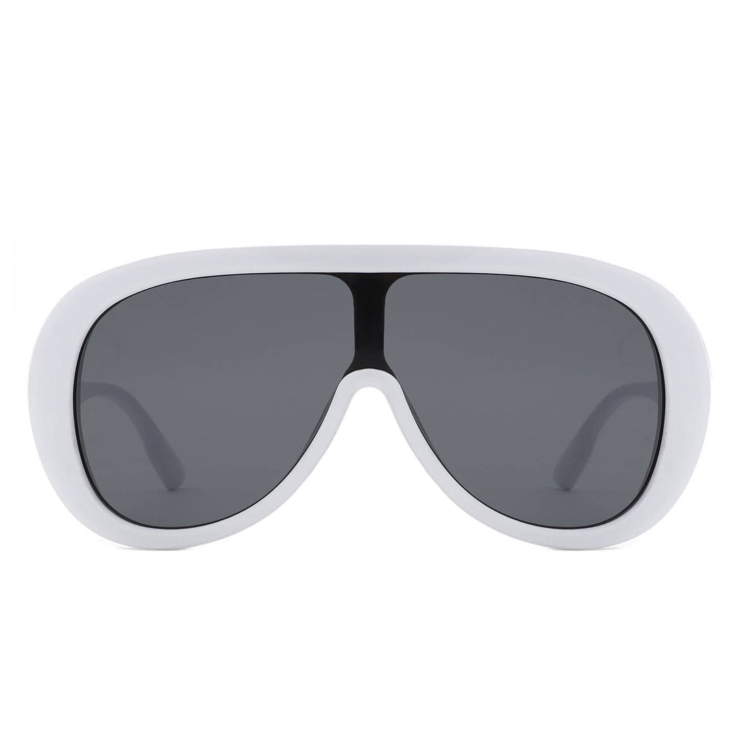 Retro Aviator Sunglasses - White