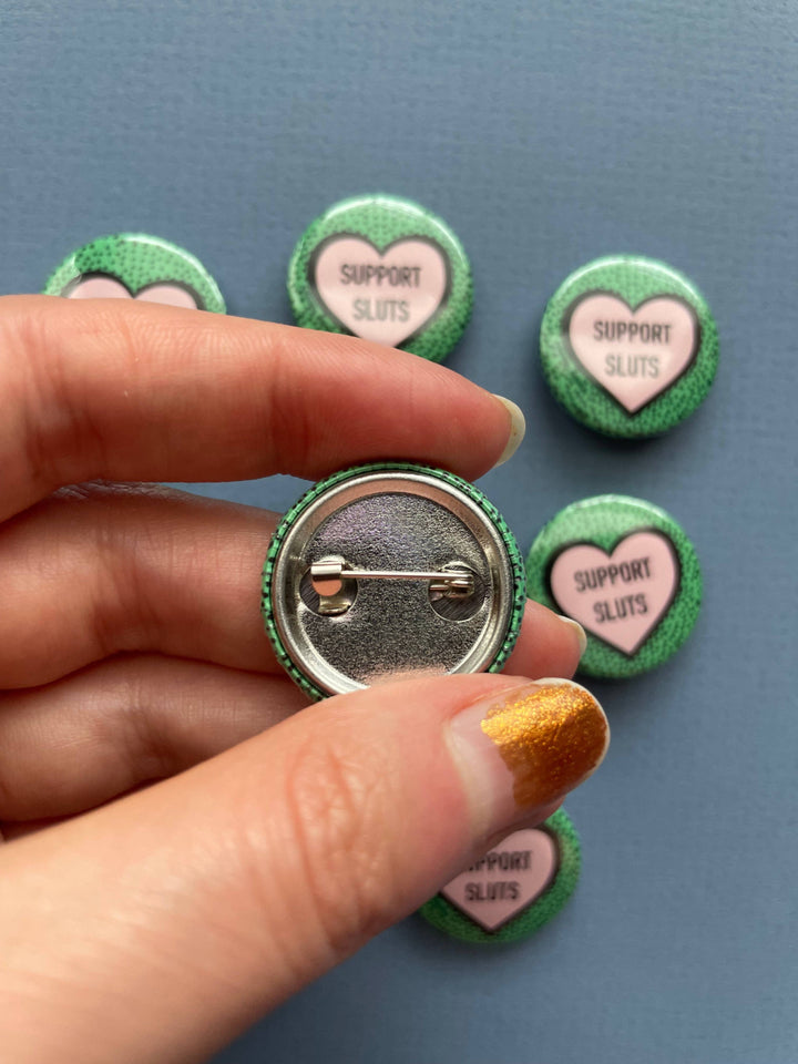 Feminist Slut Love Heart Pin