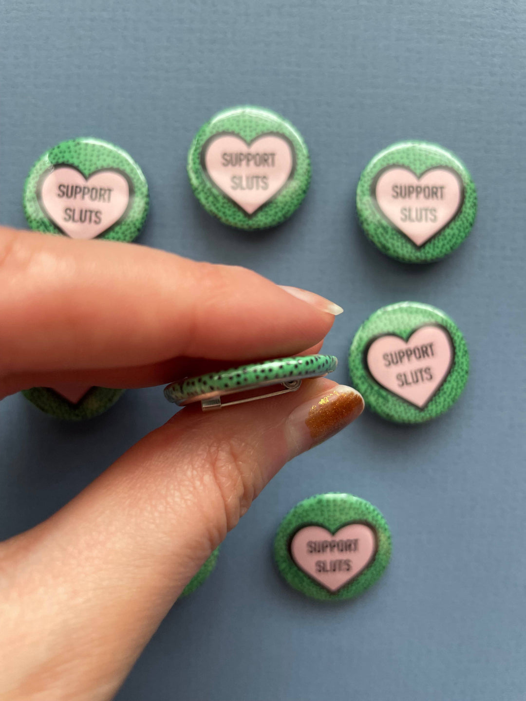 Feminist Slut Love Heart Pin