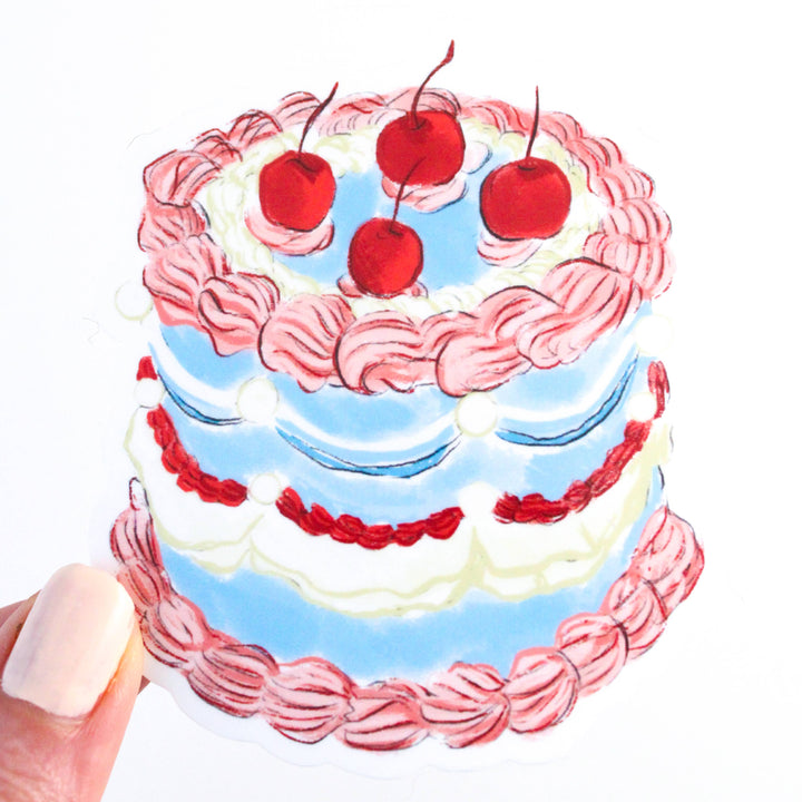 Vintage Cake Vinyl Sticker