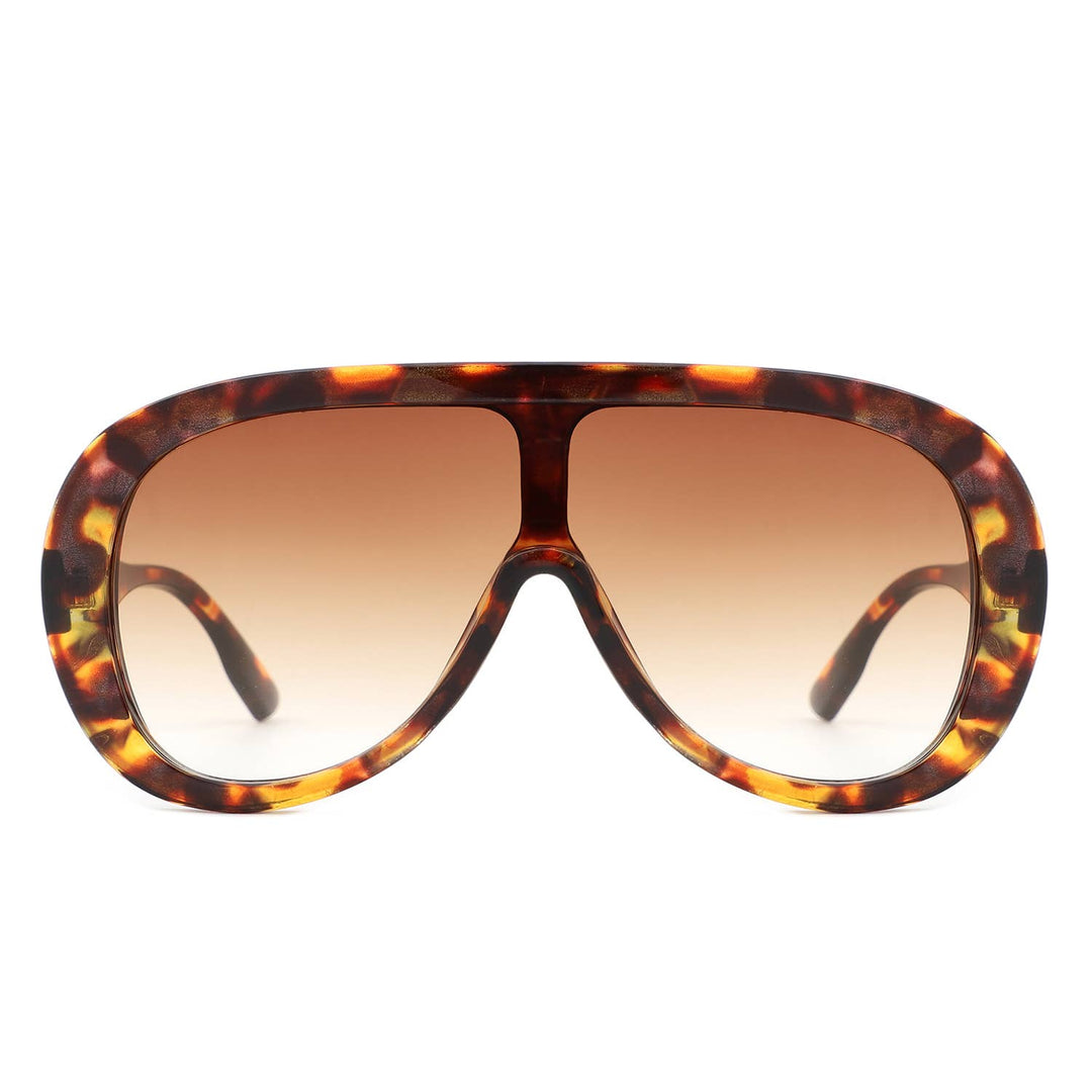 Retro Aviator Sunglasses - Brown