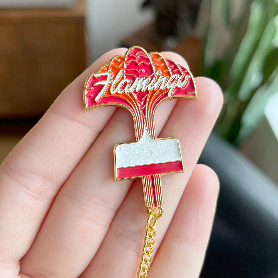Vintage Flamingo Sign Pin