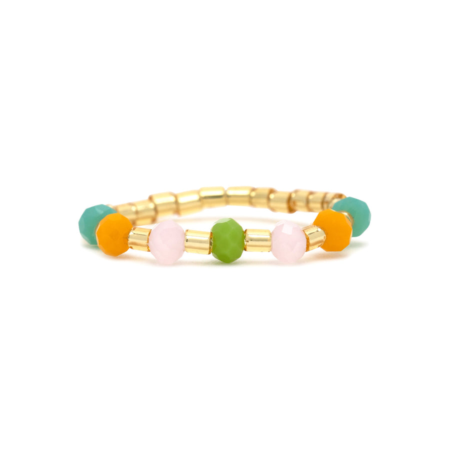 Pura Vida Seed Bead Gold Strch Ring