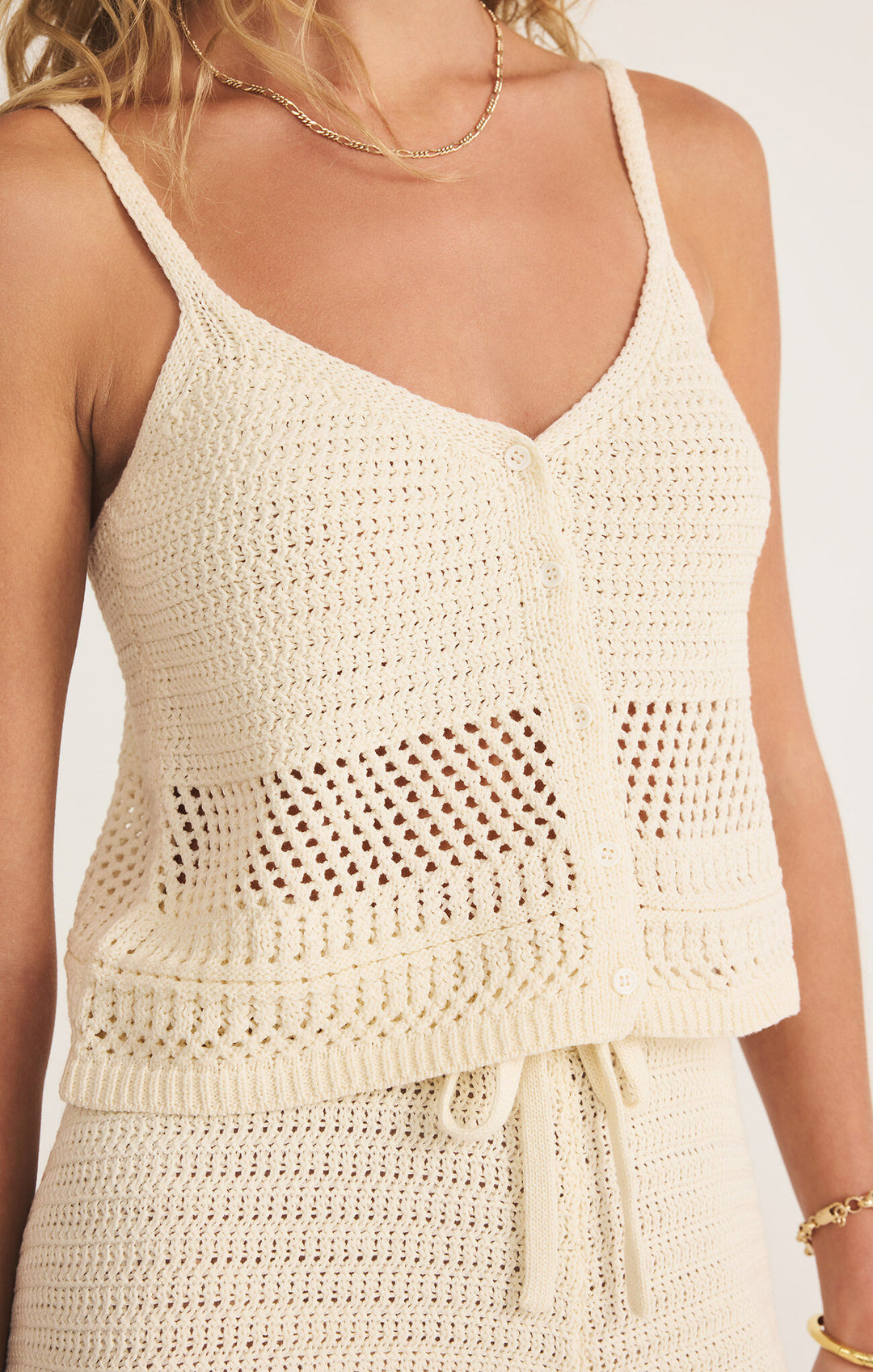 Z Supply Tay Crochet Tank - Sea Salt