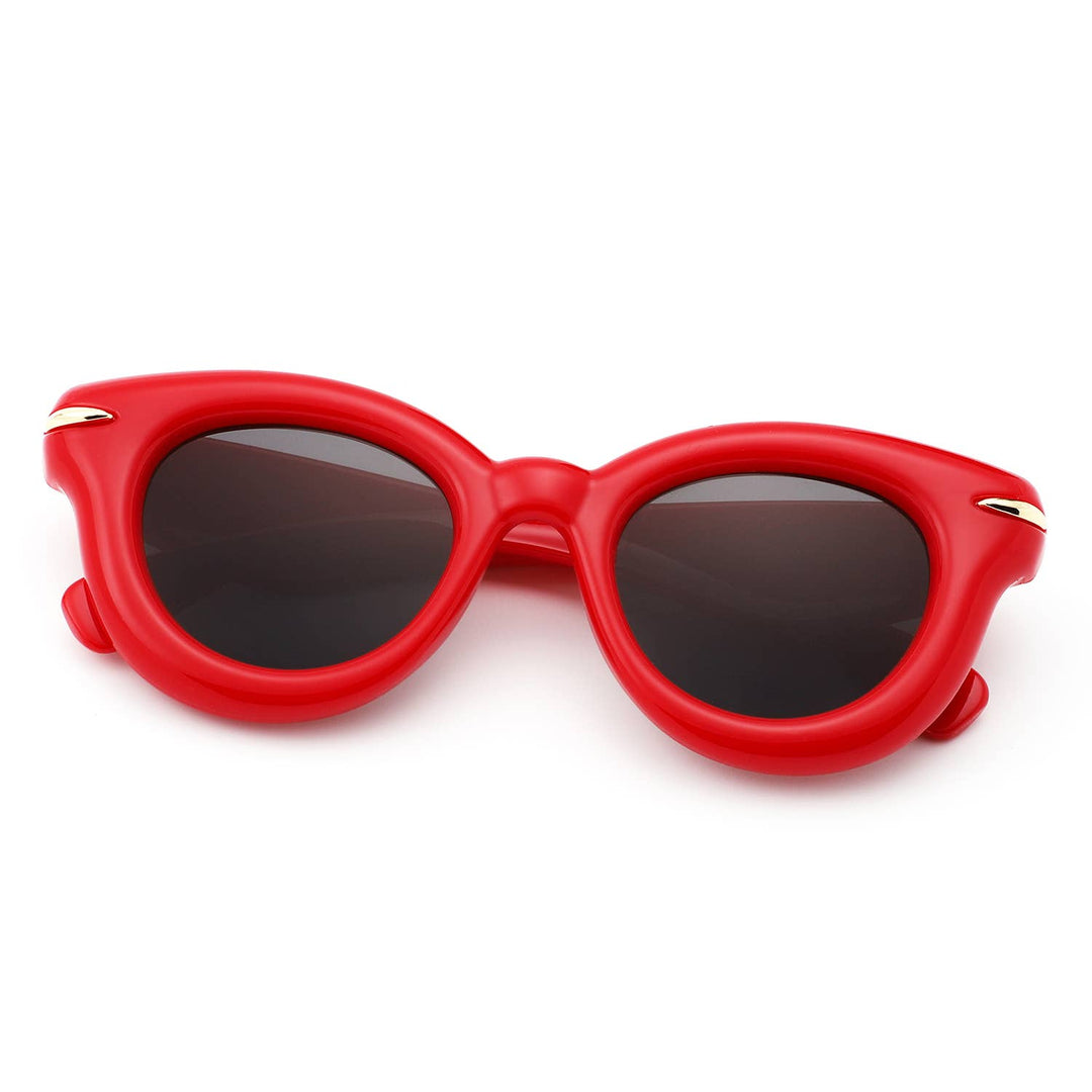 Retro Circle Sunglasses – Red