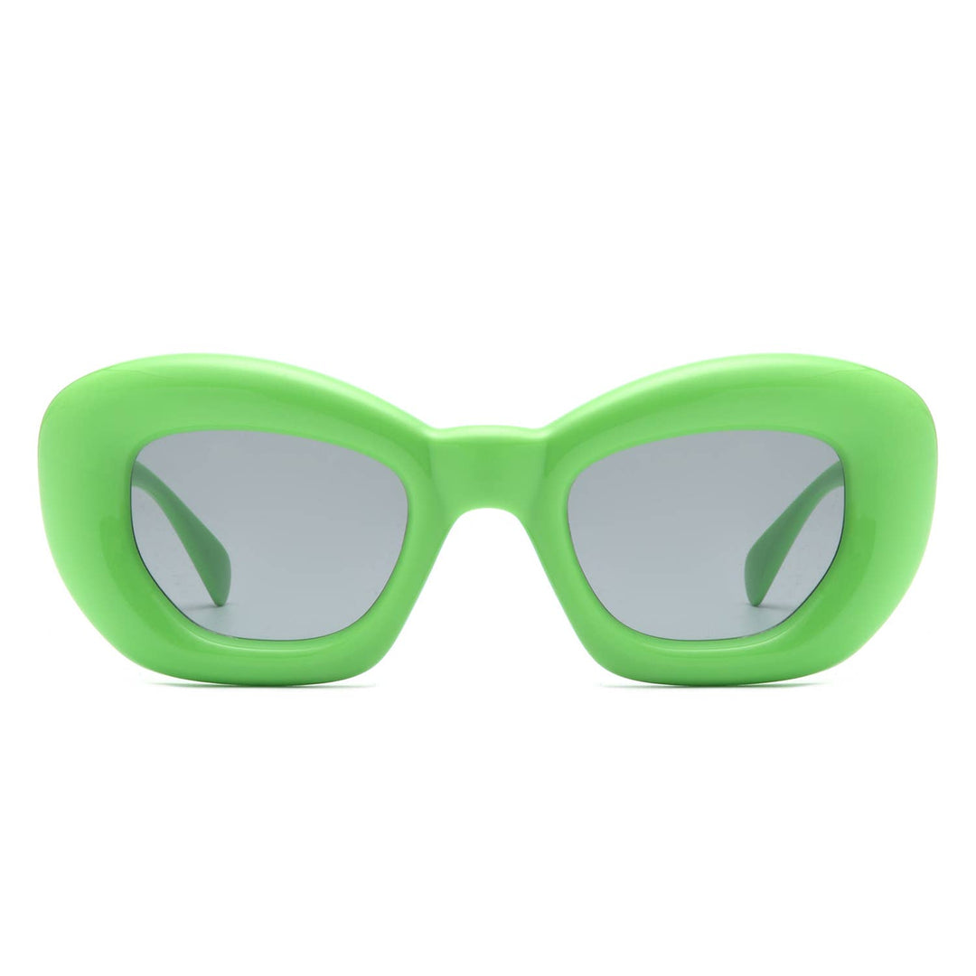 Thick Cat Eye Sunglasses - Green