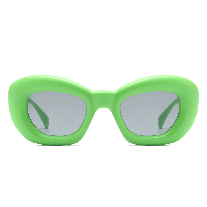 Thick Cat Eye Sunglasses - Green