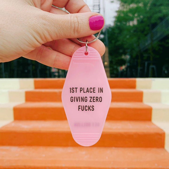 1st Place in Giving Zero Fucks Motel Keychain