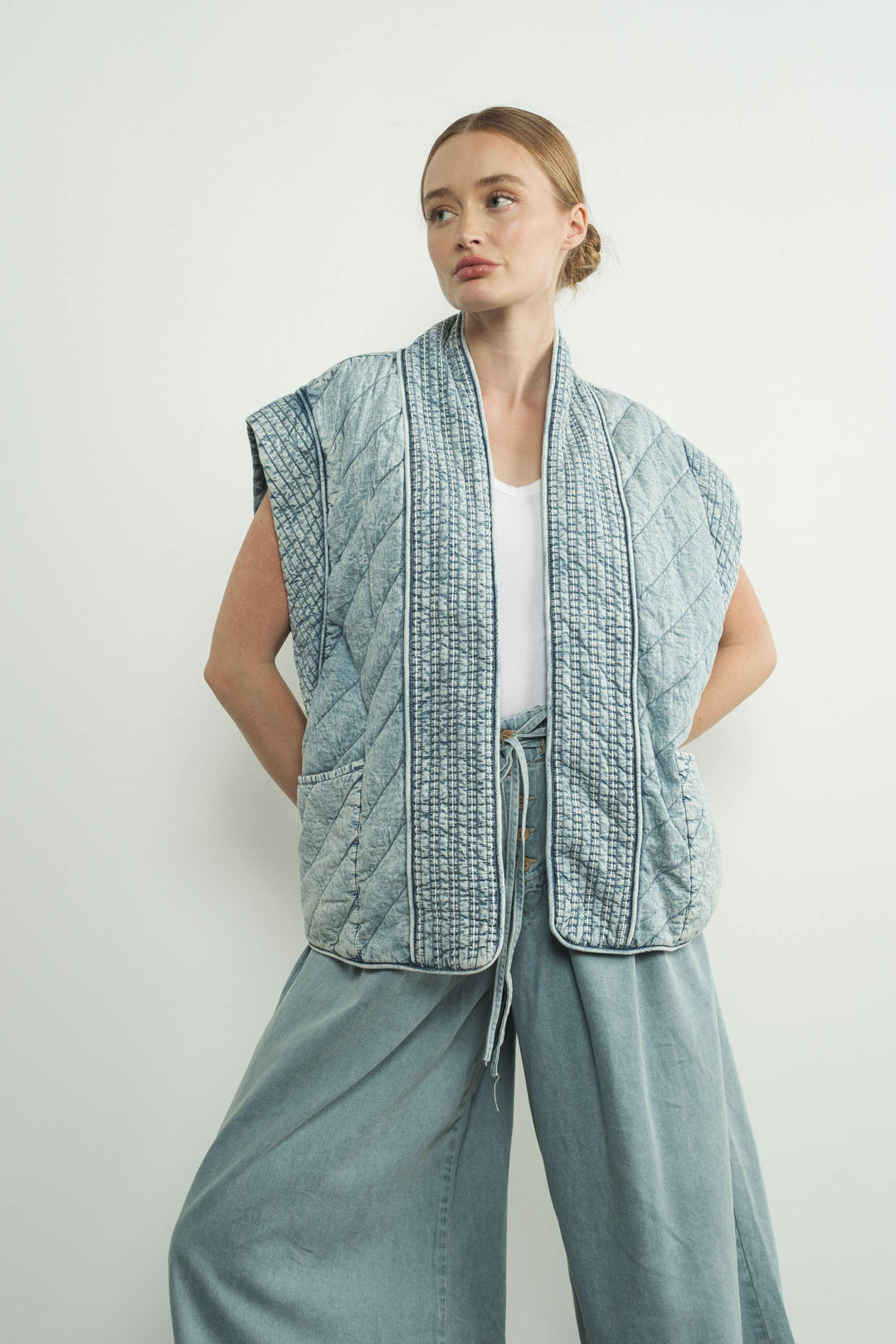 Mariana Quilted Denim Vest