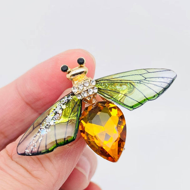 Resin Wings Bee Brooch