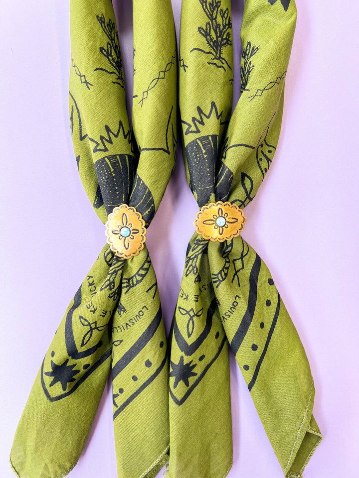 Gold Opal Concho Bandana Slide