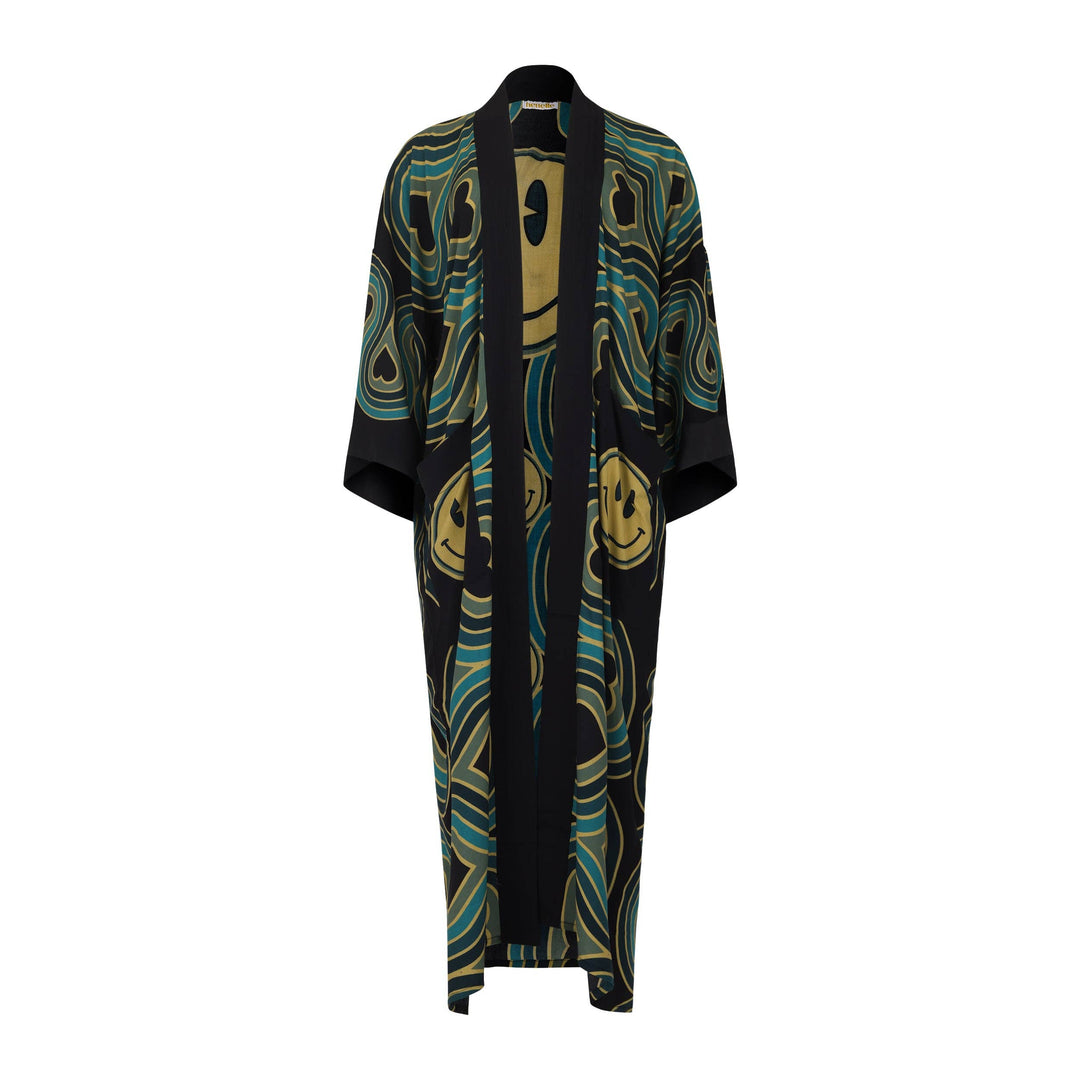 Wonderlust Smiley Duster Robe Blue