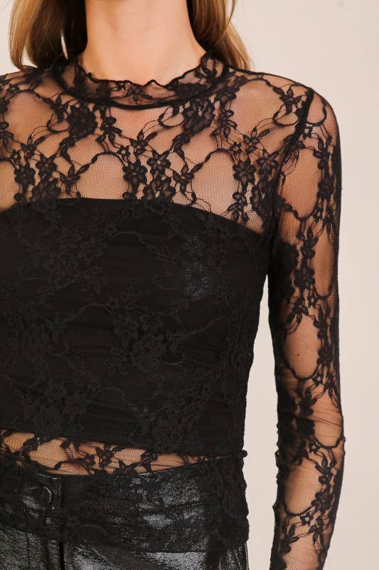 Layer Me Lace High Neck Top