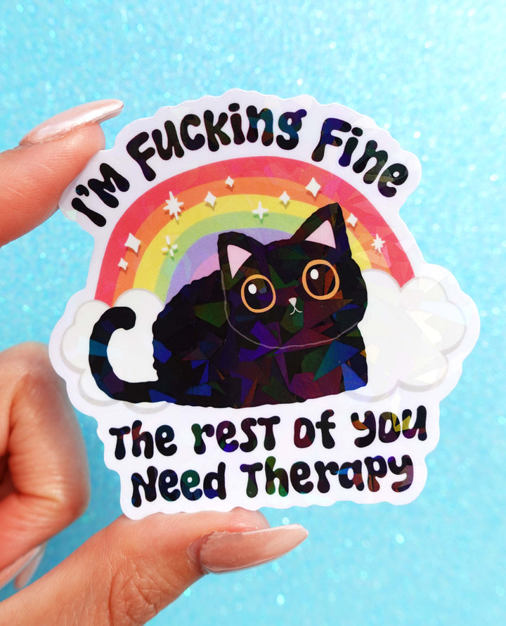 I’m Fine Cat Sticker
