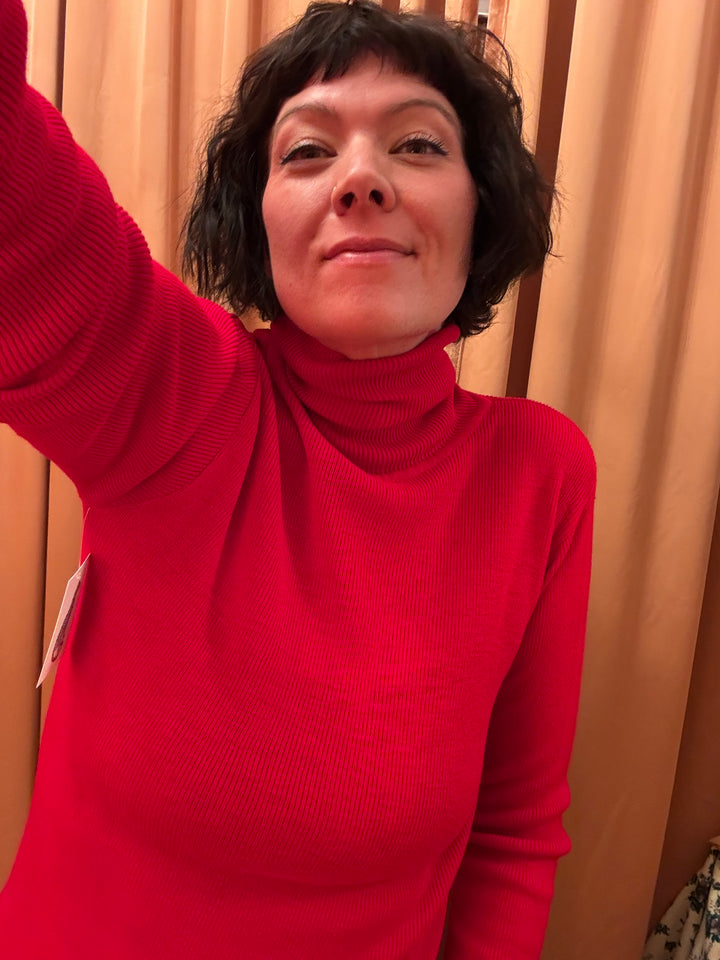 Vintage Red Turtleneck Sweater