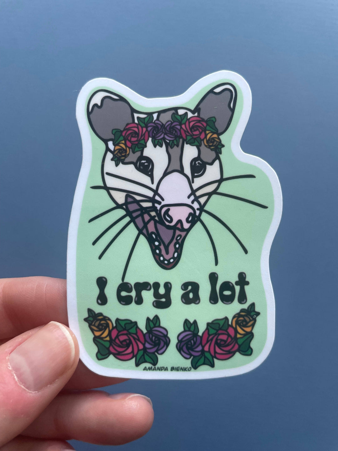 Adorable and Relatable Vinyl Sticker – For Sensitive Souls and Opossum Lovers