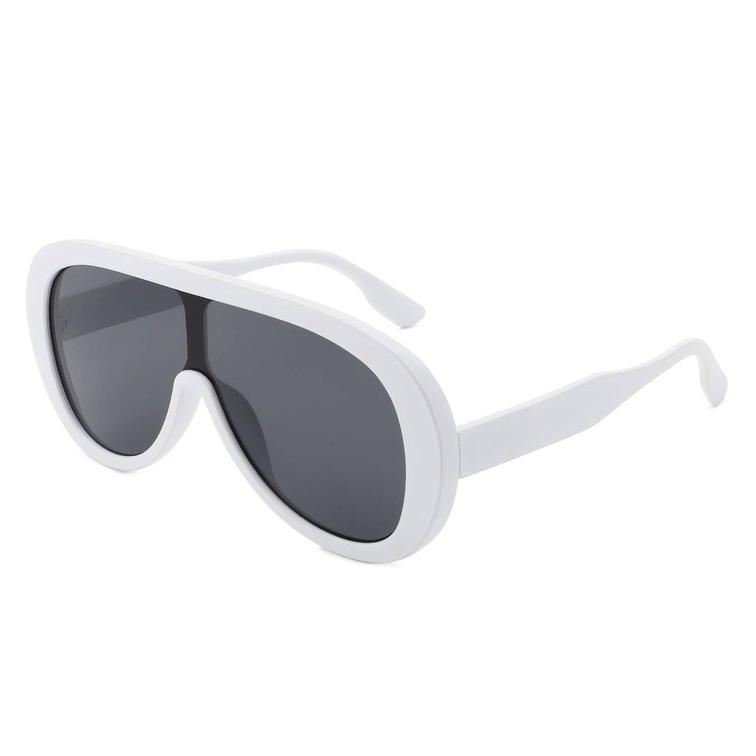 Retro Aviator Sunglasses - White