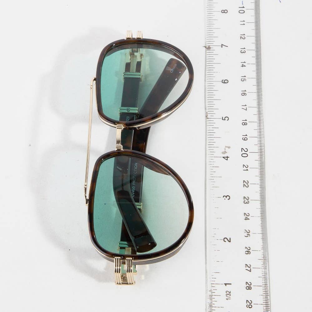 Thin Aviator Frame Double Bridge Sunglasses