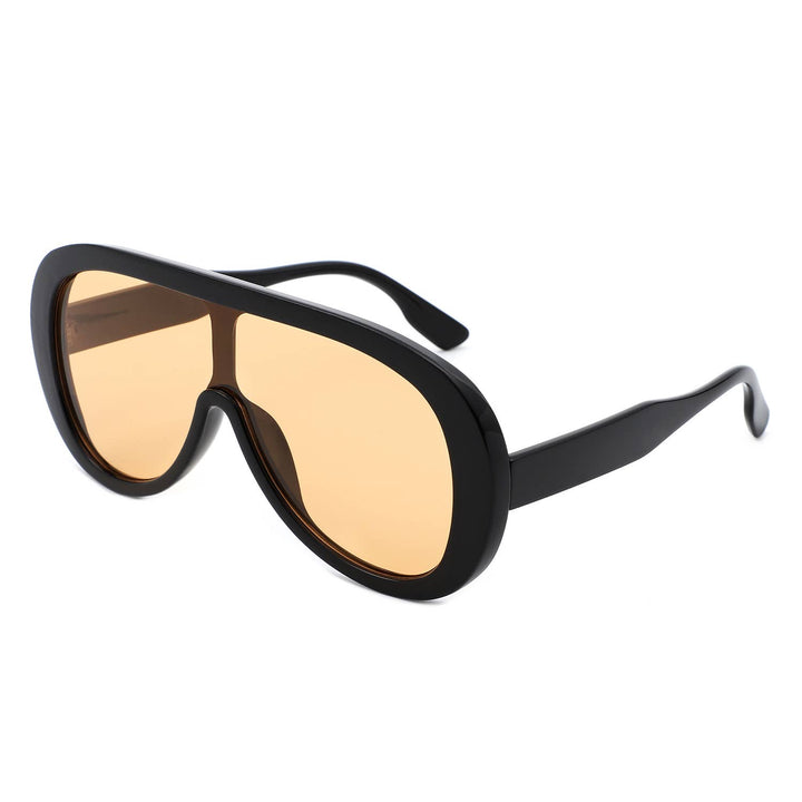 Retro Aviator Sunglasses - Black