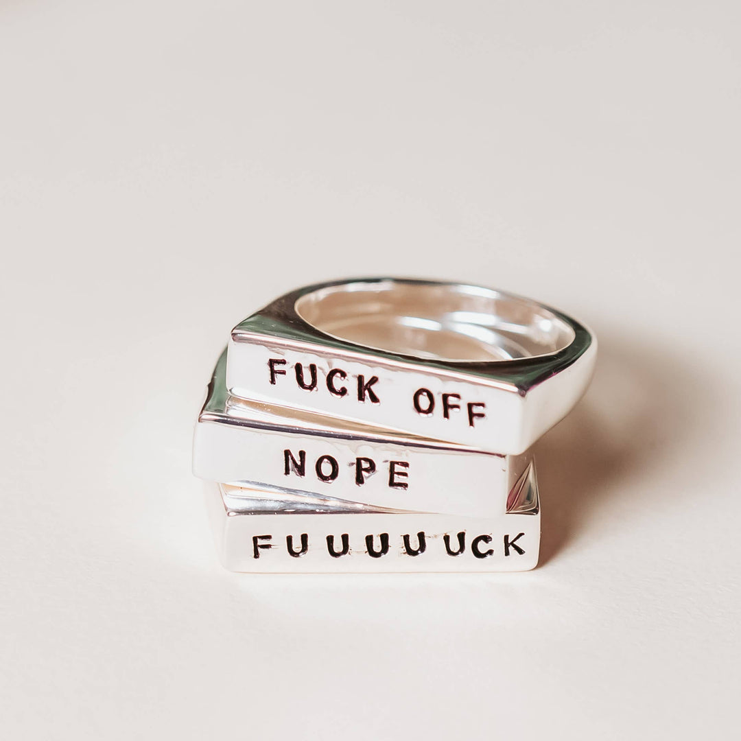 NOPE Flat Top Ring