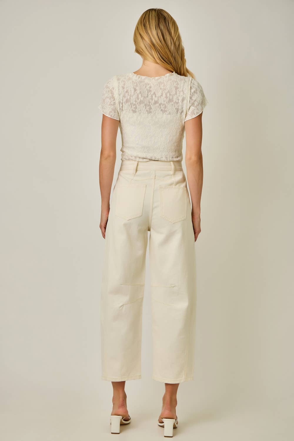 Pearl Embellished Barrel Jeans