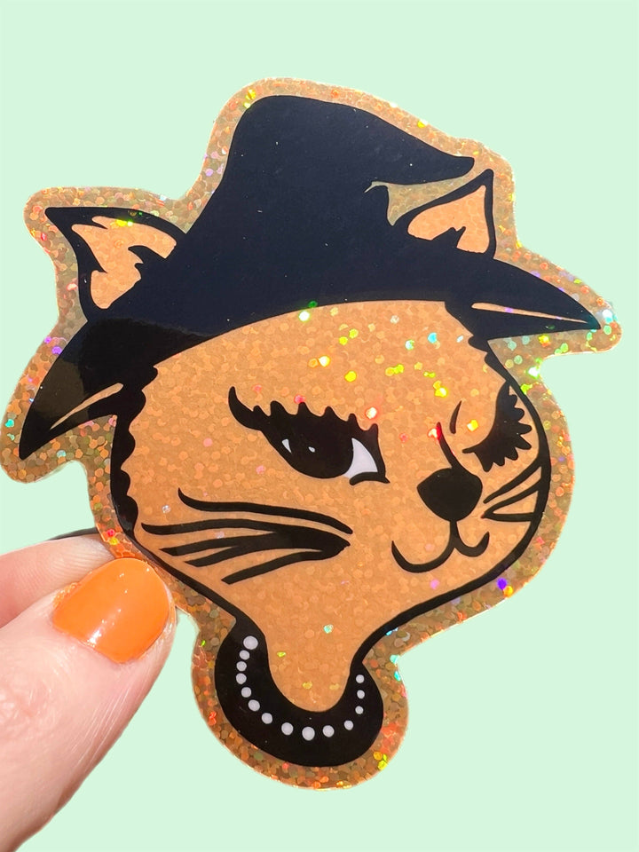 Halloween Winking Cat Sticker